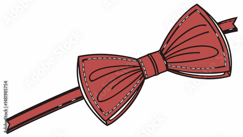 Vector SVG stylish red bow tie with sleek design, perfect for formal occasions and adding touch of elegance