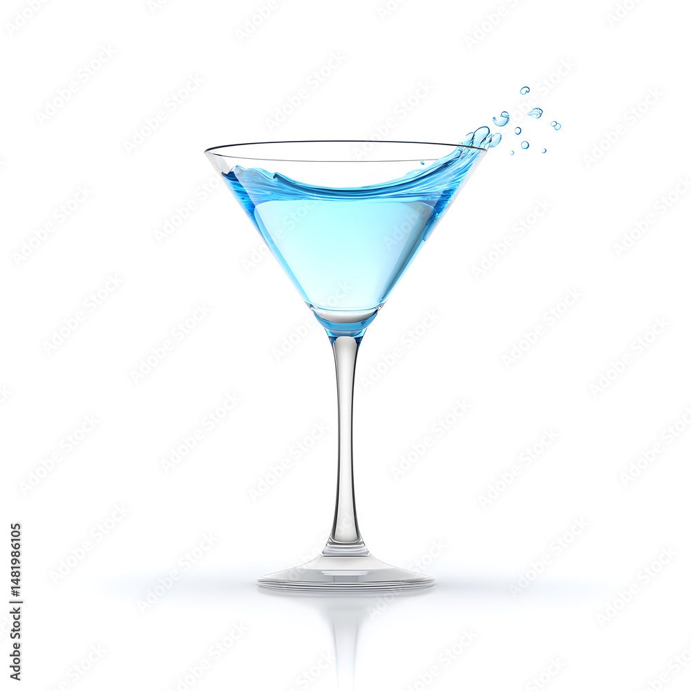 Martini glass with splash isolated on white background
Martini glass with splash isolated on white background