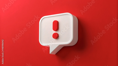 Exclamation Mark Warning Symbol in Speech Bubble