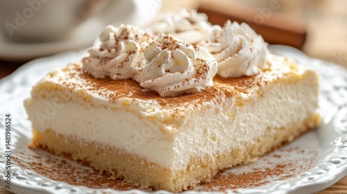 Wallpaper Mural Delicious Tres Leches Cake with Creamy Toppings and Elegant Presentation Torontodigital.ca