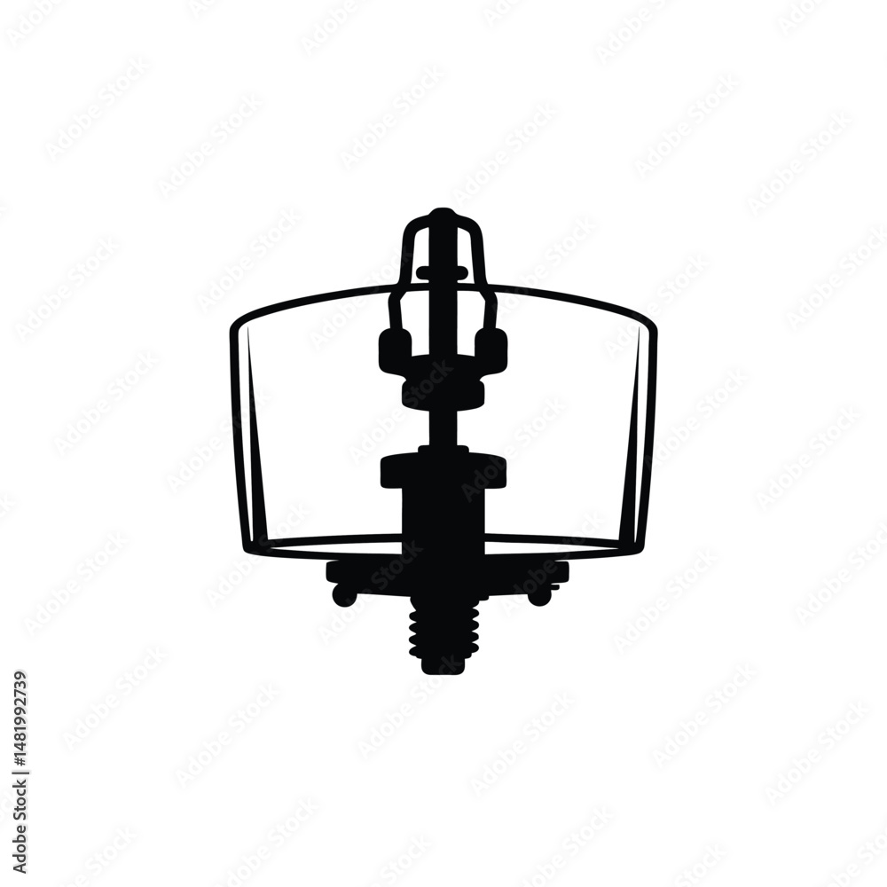 Glass Break Sensor silhouette on white background