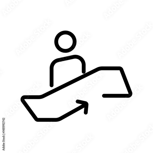 moving upward escalator vector icon
