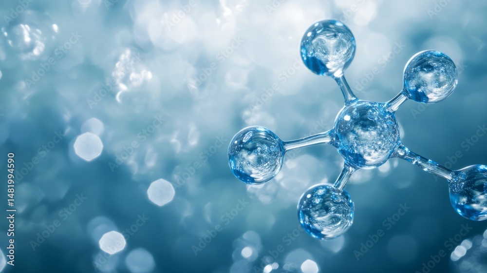 Abstract molecular structure of water molecules with interconnected atoms and bonds, scientific concept illustrating chemistry and molecular biology with space for text or design elements
Abstract molecular structure of water molecules with interconnected atoms and bonds, scientific concept illustrating chemistry and molecular biology with space for text or design elements
