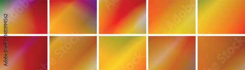  Set Of Ten Abstract Gradient Backgrounds, Bright Citrus And Earthy Palettes, For Fresh Digital Design And Web