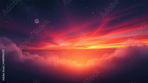 sunset over the lake