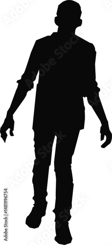 Zombie man pose silhouette