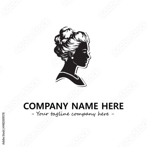 Head of queen logo company design vector illustration