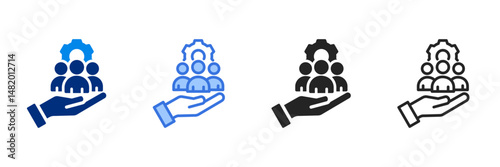 Human Resources  Icon Set Multiple Style Vector Illustration 