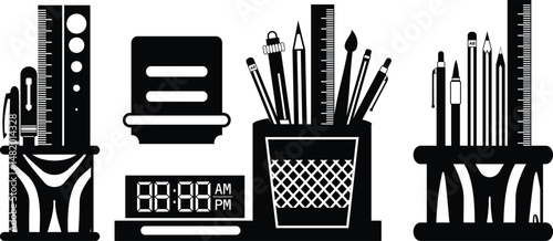 Pen holder vector, Clipart, Silhouette, Vector, icons, illustration, design.