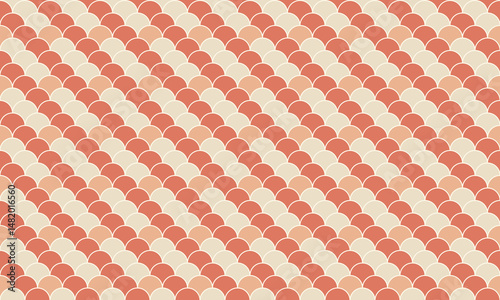 Elegant coral and cream scale pattern.  Perfect for backgrounds, website design, or textile prints.  Subtle, yet visually engaging, this design evokes calmness and sophistication.