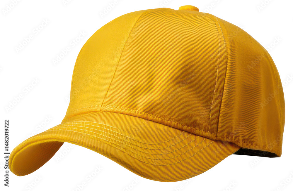 Fototapeta premium yellow baseball cap mockup floating in the air isolated on white background