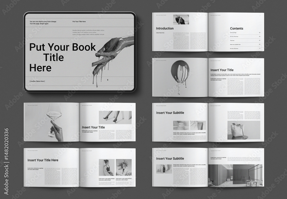 Digital Book Layout Design Template Landscape Stock Template | Adobe Stock