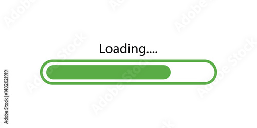 Loading Icons and Progress Bar Horizontal Load Indicators Vector. Load bar, buffer loader, download or upload bar icons. Horizontal Load Indicators. Loading status icon.