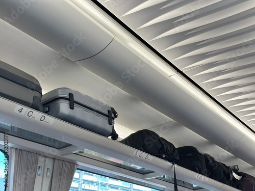 Luggage rack for luggage in high speed trains.