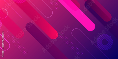 minimalsit banner, red and blue gradient. modern trendy design in Vector Illustration