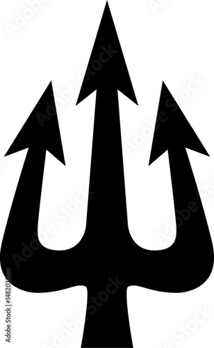 Illustration of trident. Neptune trident. Design element for logo, label, sign, emblem, poster. Vector illustration