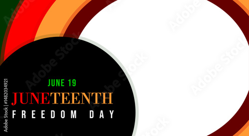 Juneteenth Freedom Day on June 19. Background design templates colorful circle ornaments for greetings, ads, motion