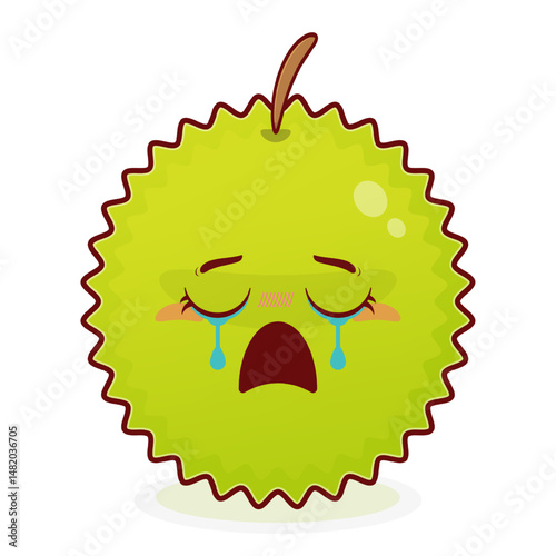 durian crying face cartoon cute