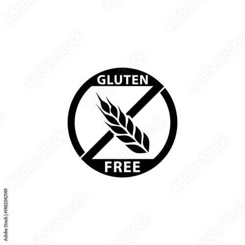 Gluten free label Icon isolated on white background