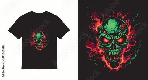 Graffiti skull graphic vector t-shirt design	