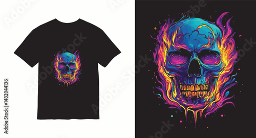 Graffiti skull graphic vector t-shirt design	