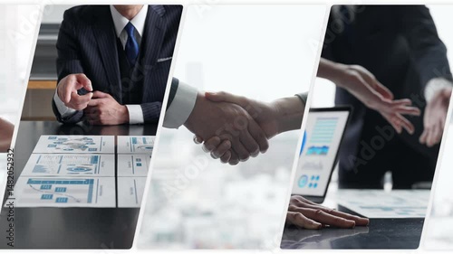 Collage video of various business scenes