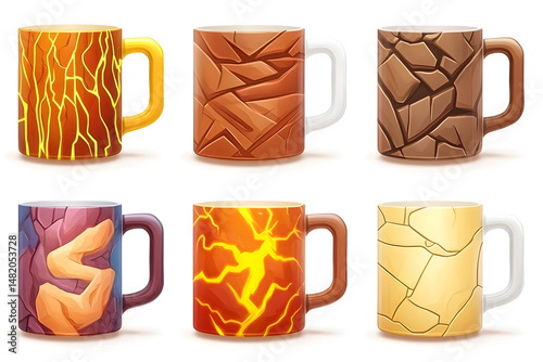 Six colorful beer mugs variety pack