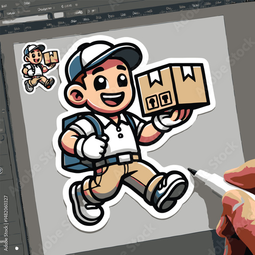 Adorable Delivery Boy Vector Illustration Perfect T-Shirt Design