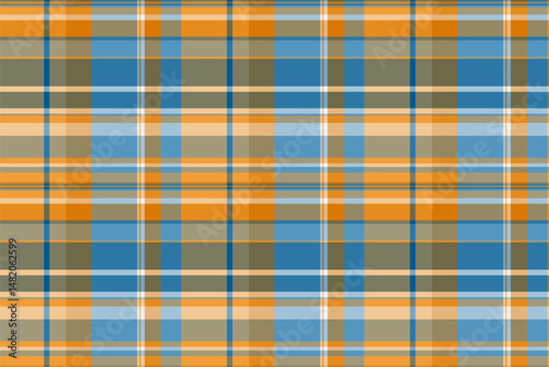 Show pattern check seamless, turkish plaid fabric textile. Illustration tartan vector texture background in orange and pastel colors.