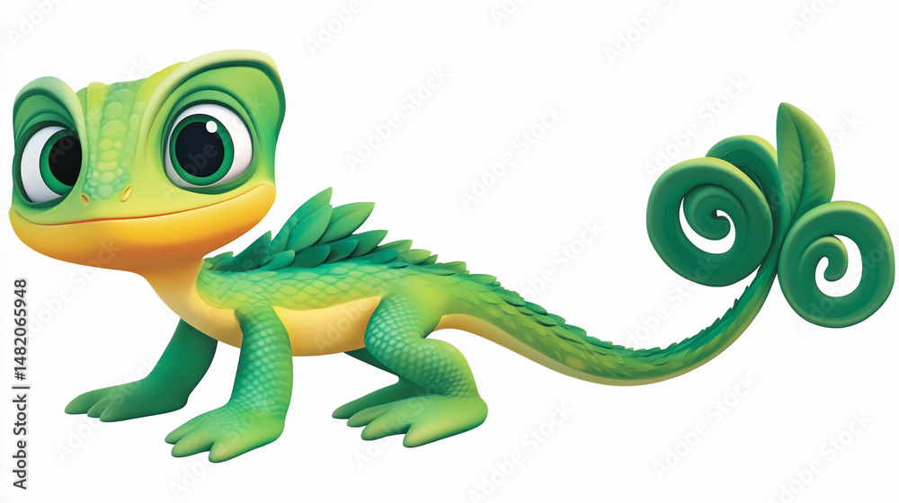 Fototapeta premium Cartoon lizard character