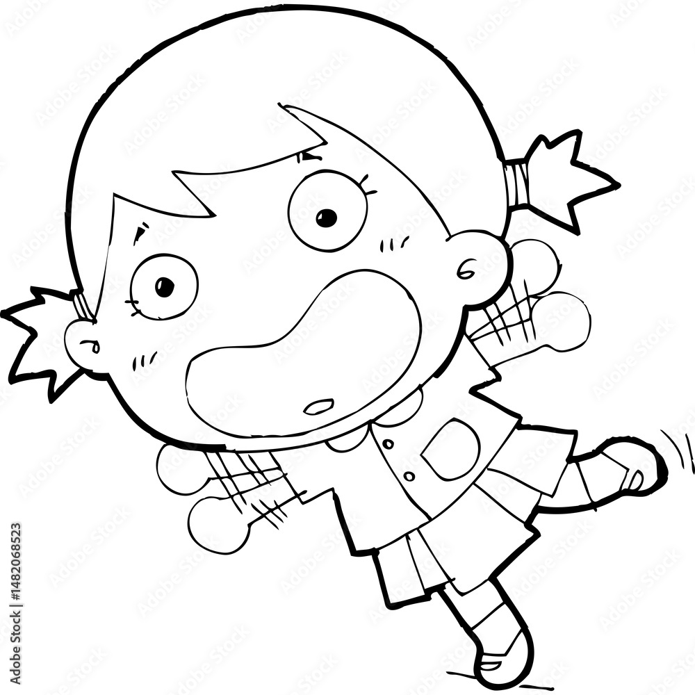 Obraz premium cute little thai student doodle, Illustration cartoon element hand drawn style