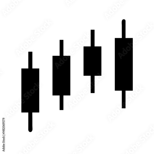 Candlestick chart pattern icon on a white background