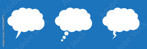 Thought cloud. Think bubble in white color.