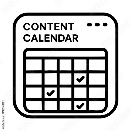 Content calendar planning interface with checkmarks icon