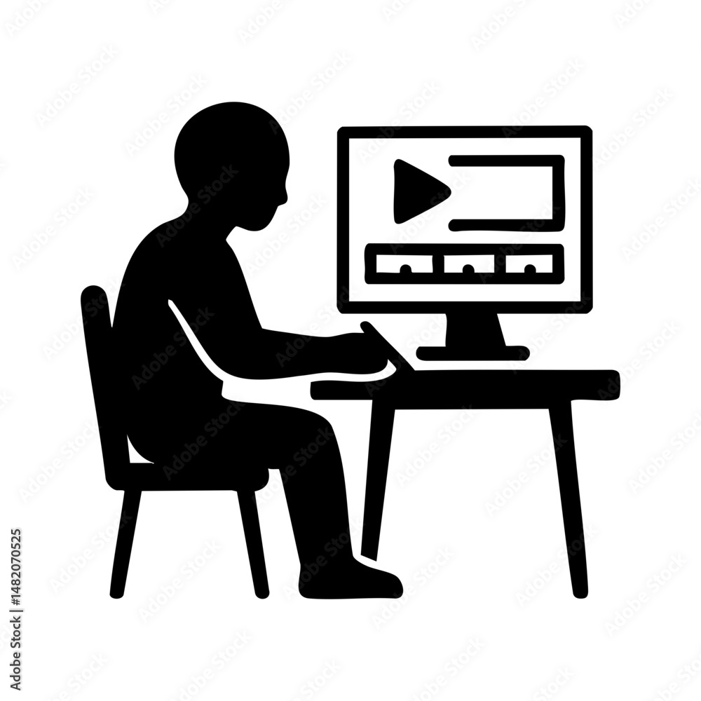 Video editor working on desktop editing software interface Video editor working on desktop editing software interface