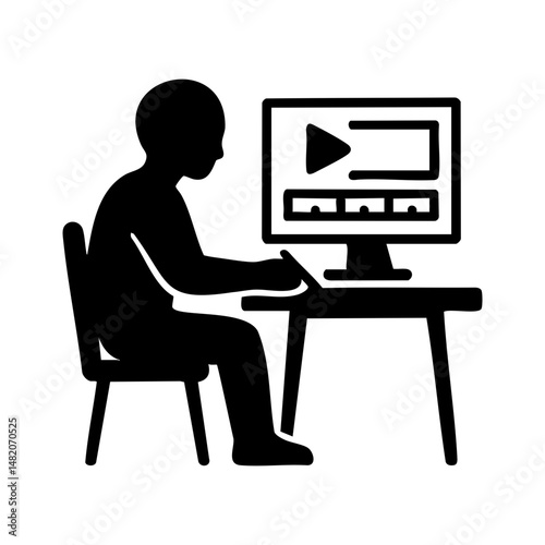 Video editor working on desktop editing software interface