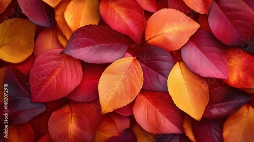 Vibrant autumn leaves in red, orange, and yellow hues
