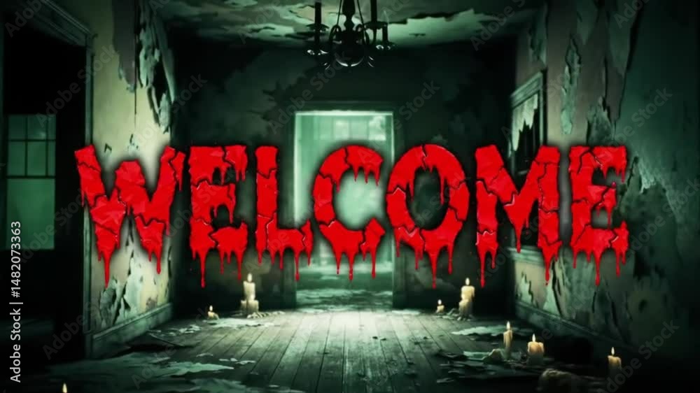 Eerie, suspenseful atmosphere with fog, shadows, and haunting effects