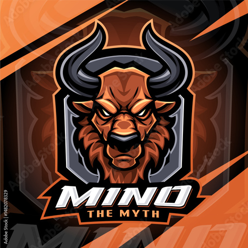 Minotaur esport mascot logo design