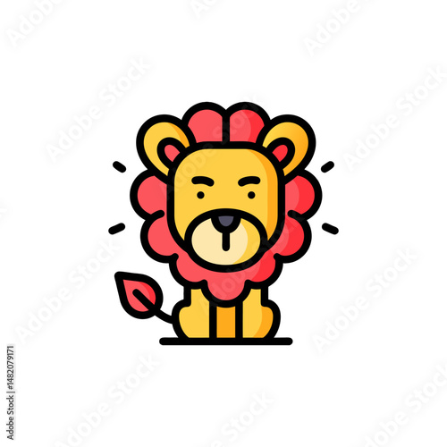 lion illustration on white background
