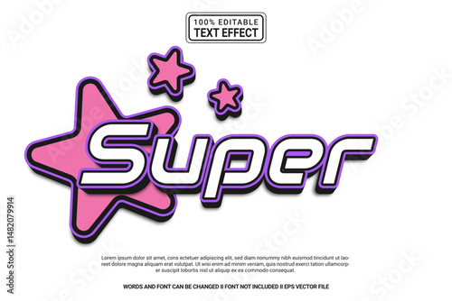 Super Editable Text Effect Vector Design – Playful and Modern Typography Cartoon Style for Poster, Branding, Social Media