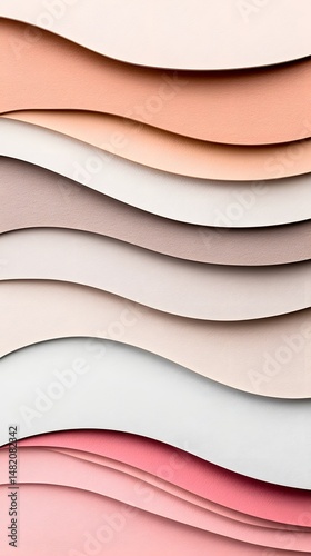 Soft Layered Paper Background with Subtle Wave Pattern and Neutral Tones