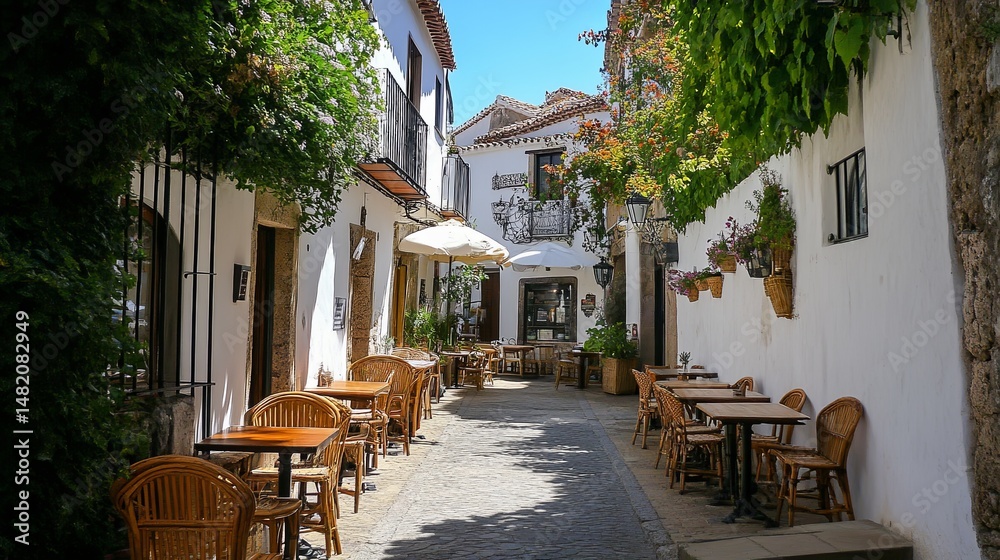 Obraz premium Outdoor cafes in historic city centers.