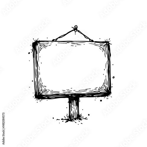 Sketchy announcement board with blank space for custom messages or advertising