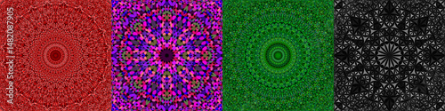 Seamless geometrical mandala pattern set