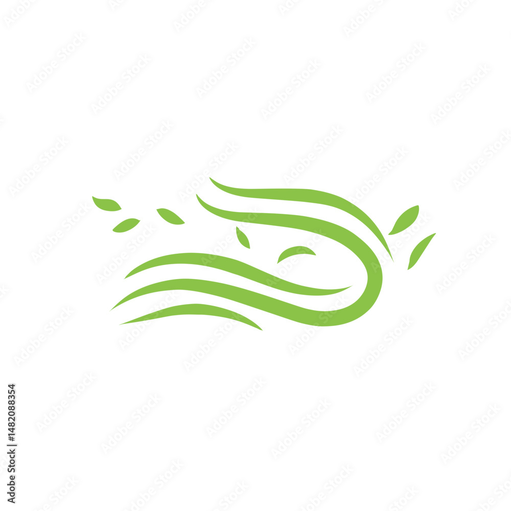 Fototapeta premium green organic wind leaf