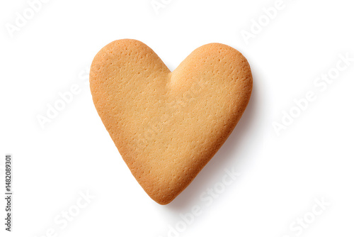 heart shaped cookie isolated on white background