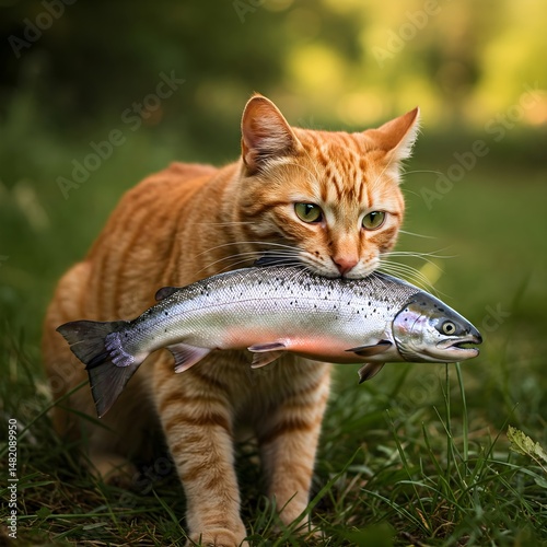 cat on the grass