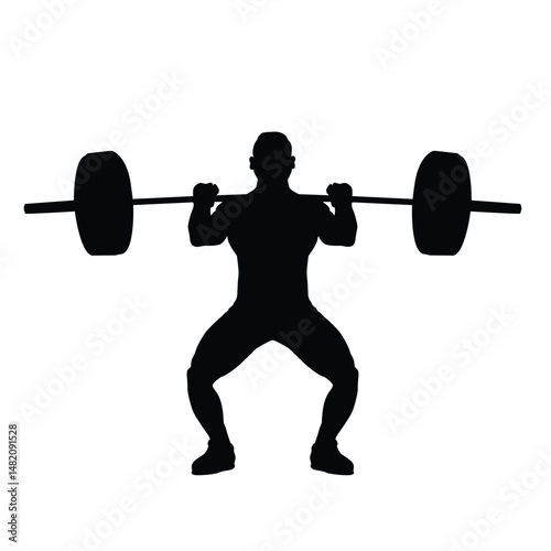Silhouette of a person doing weightlifting