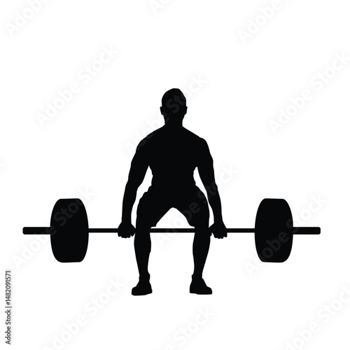 Silhouette of a person doing weightlifting
